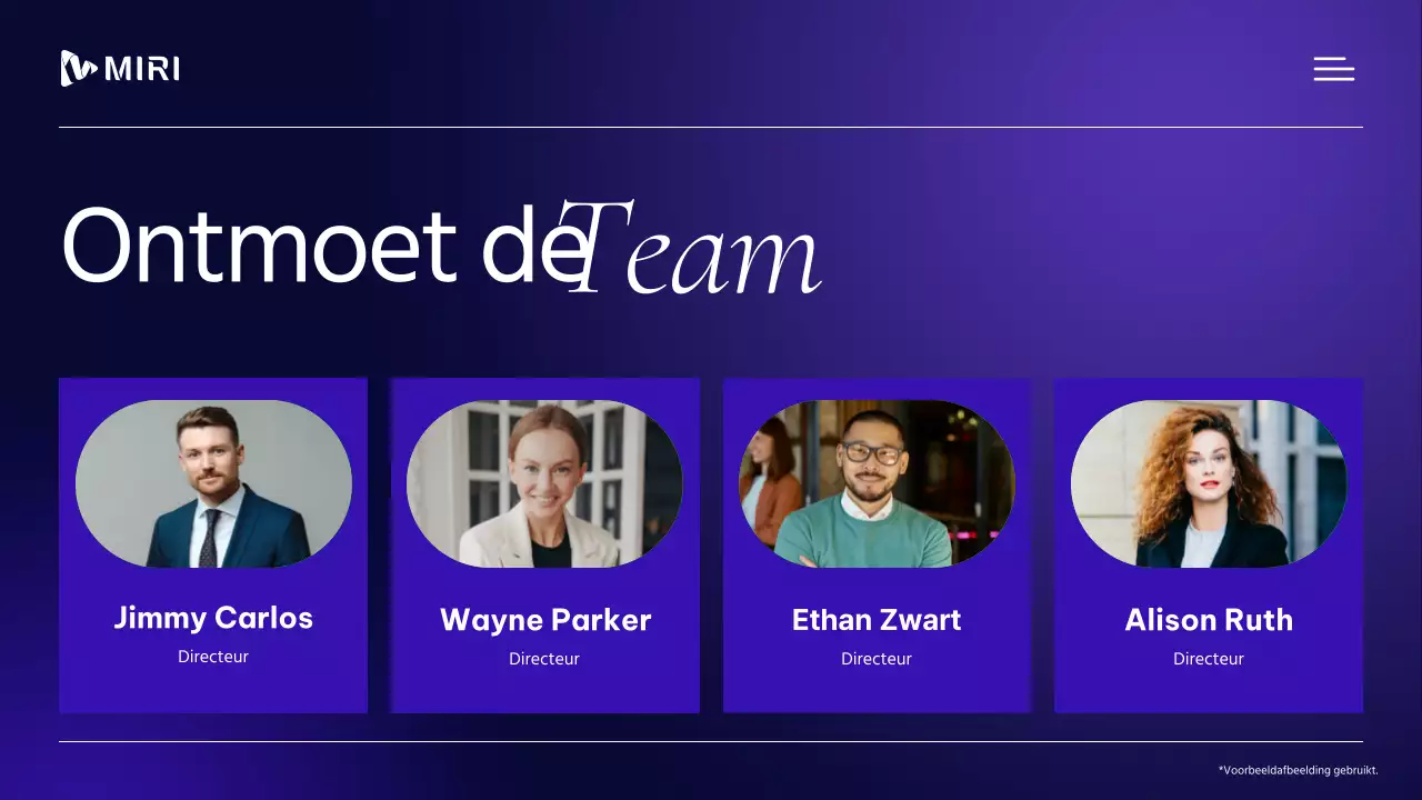 Modern, professioneel zakelijk profielmateriaal in paars en wit