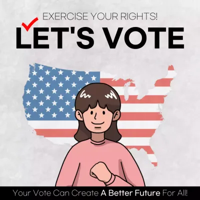 Red Minimal Voting Announcement Social Media Post