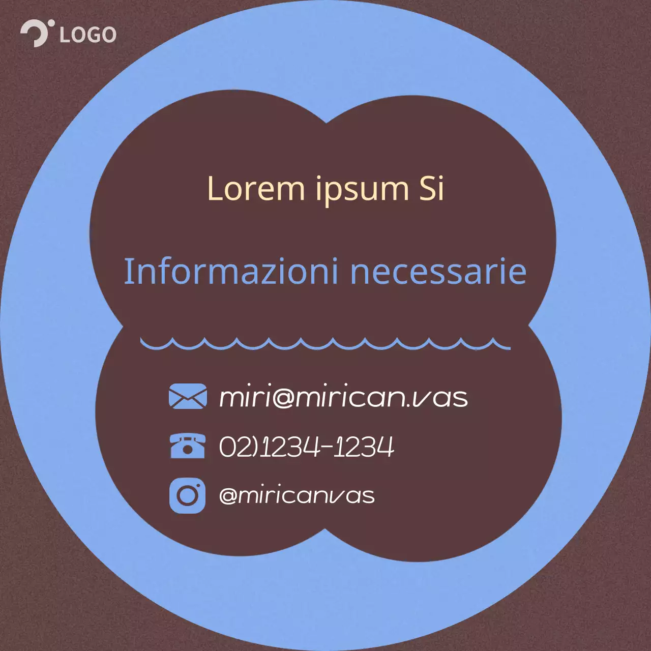 Descrizione dello sfondo minimalista a mano libera azzurro e marrone