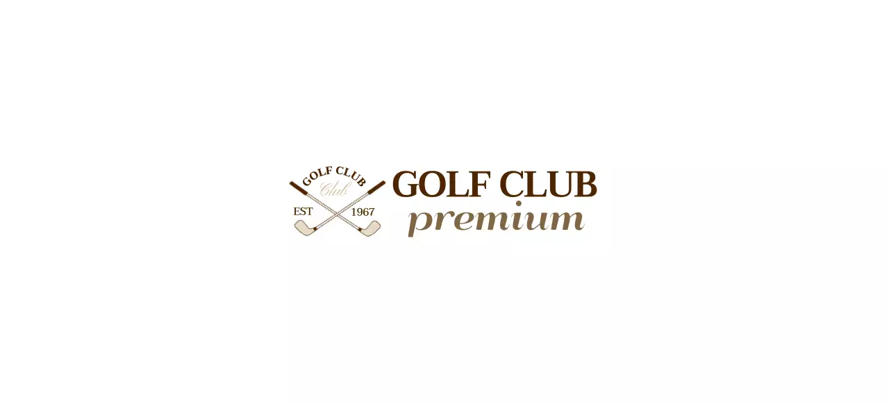 A golf club with a brown golf club logo for a classy look.