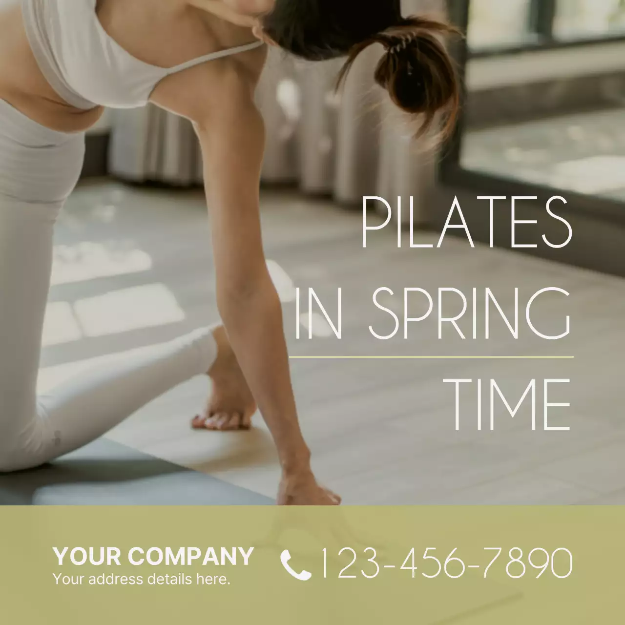 Beige Minimal Pilates Promotion Instagram Post