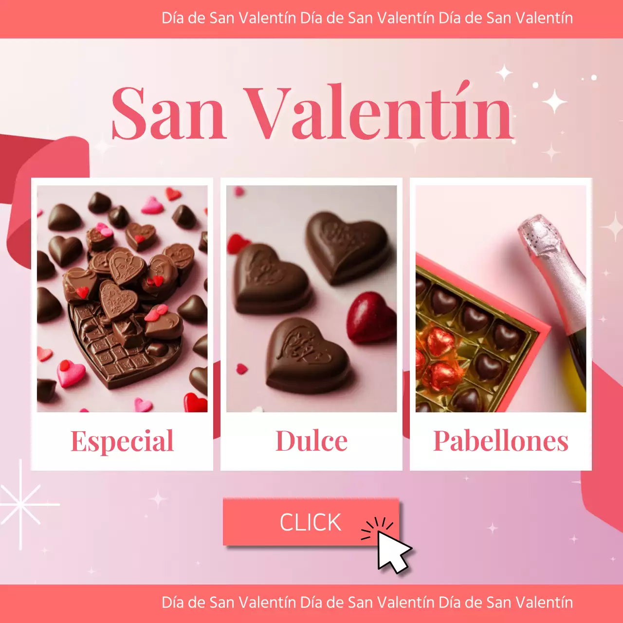 Un lujoso anuncio de San Valentín en marrón y rojo