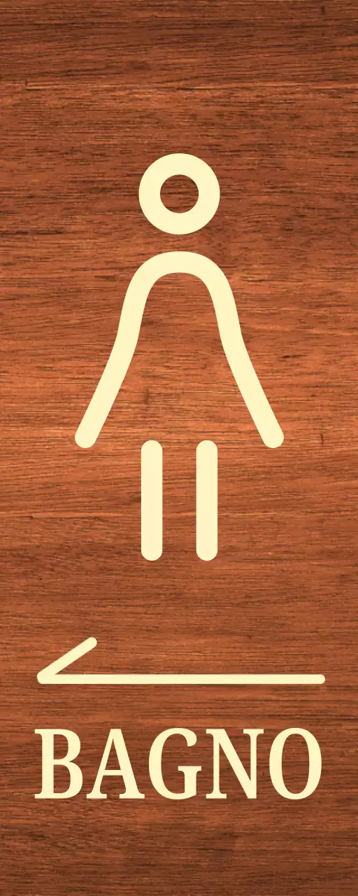 icona donna beige posizione della toilette