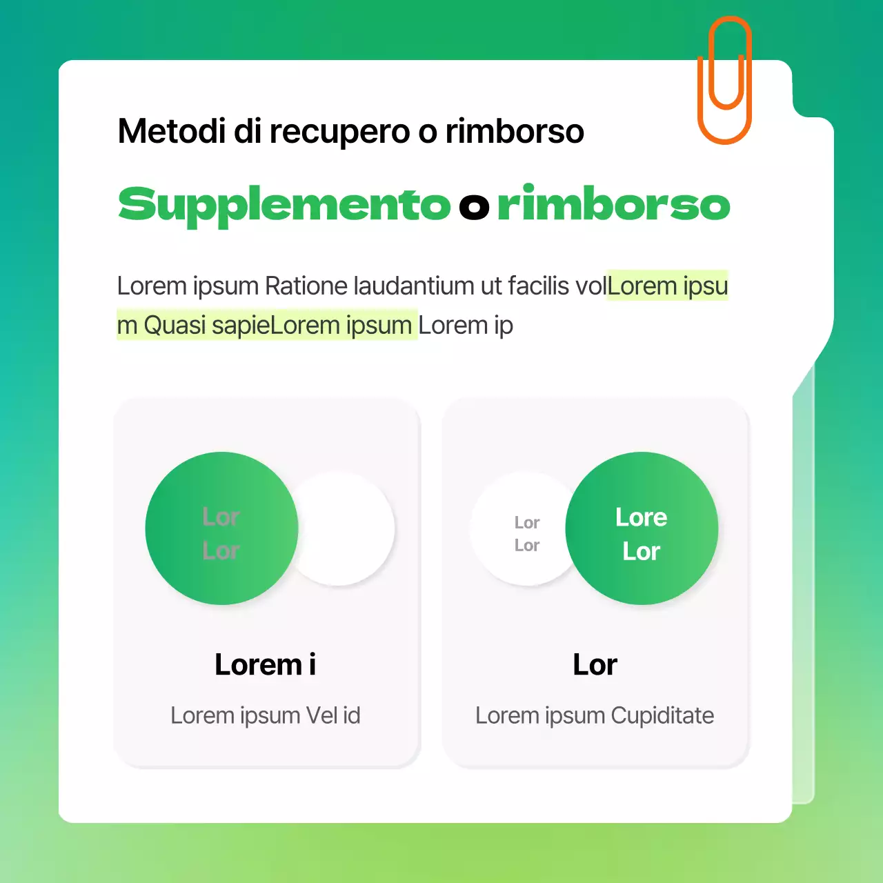 Moderna spiegazione di fine anno contabile con sfondo verde