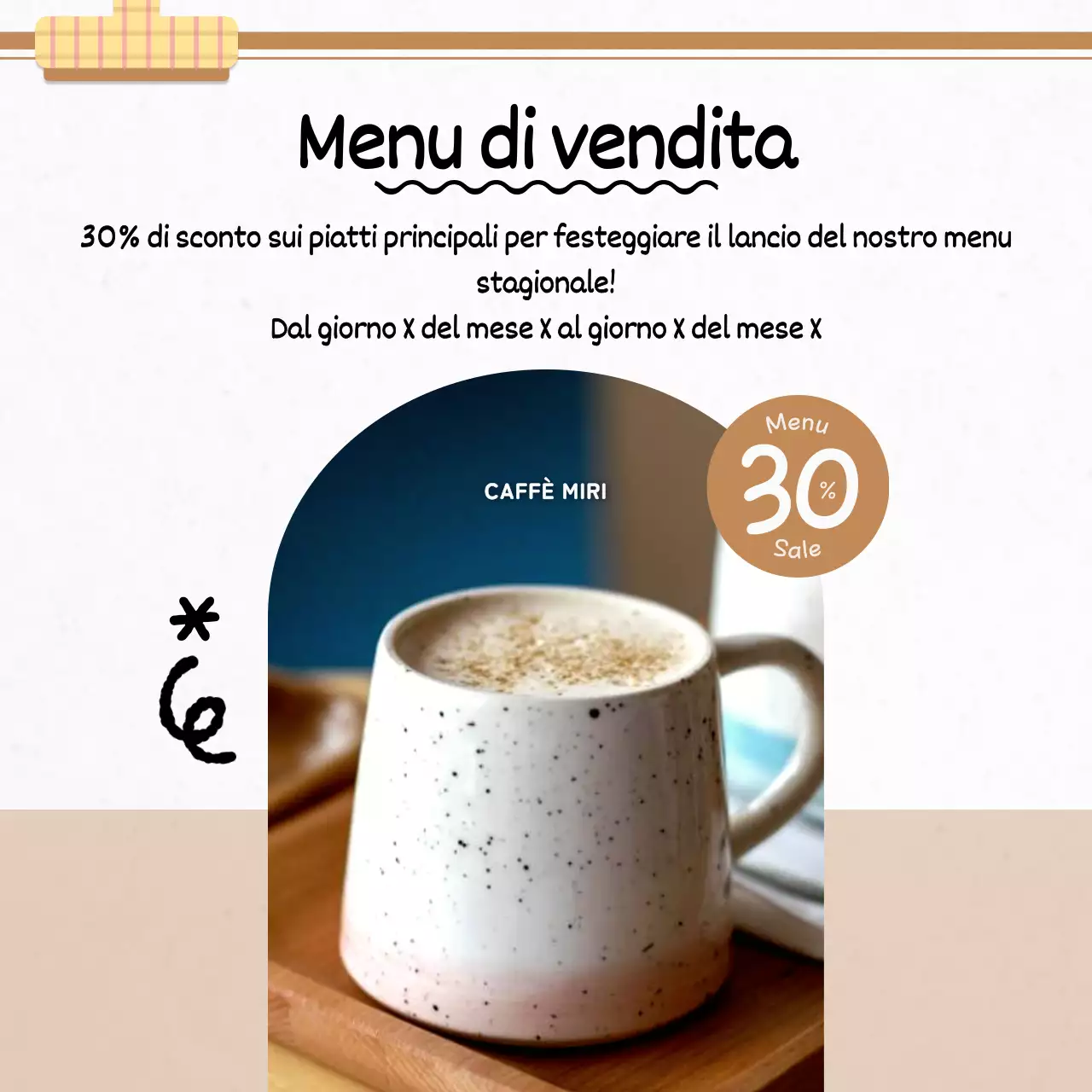 Annunci di caffè marroni e accoglienti