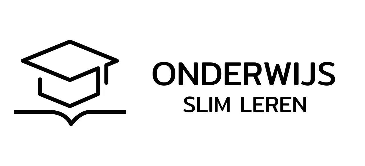 Slim leren met een bachelorpet en boekillustratie-logo