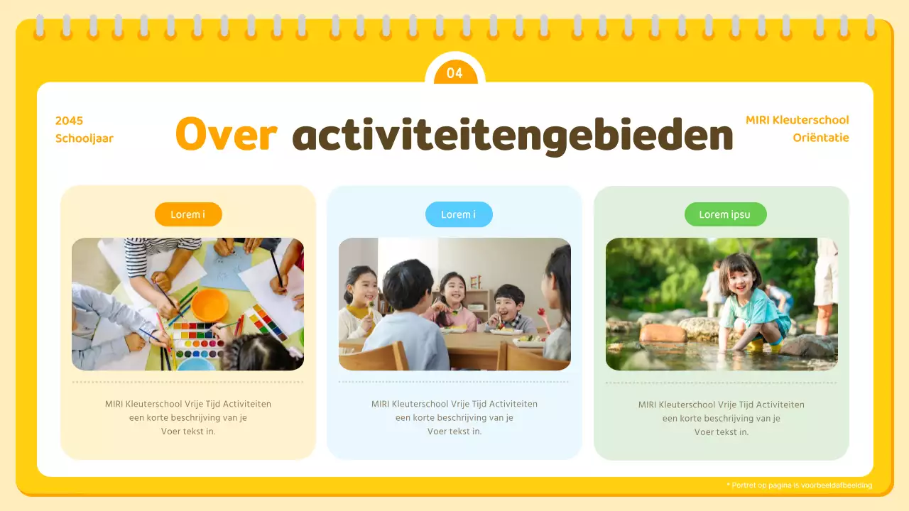 Gele en oranje voorschoolse oriëntatiepresentatie