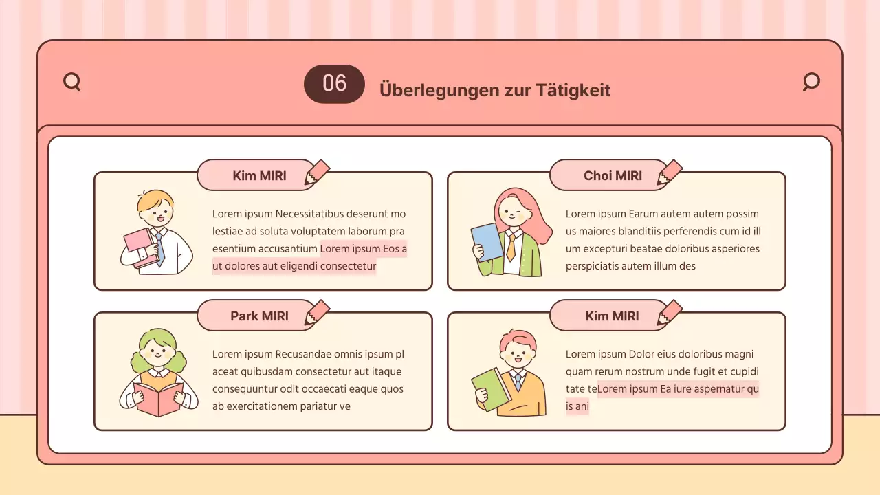 Rosa und gelbes Zentrum Klassenzimmer Aktivität Sammlung post