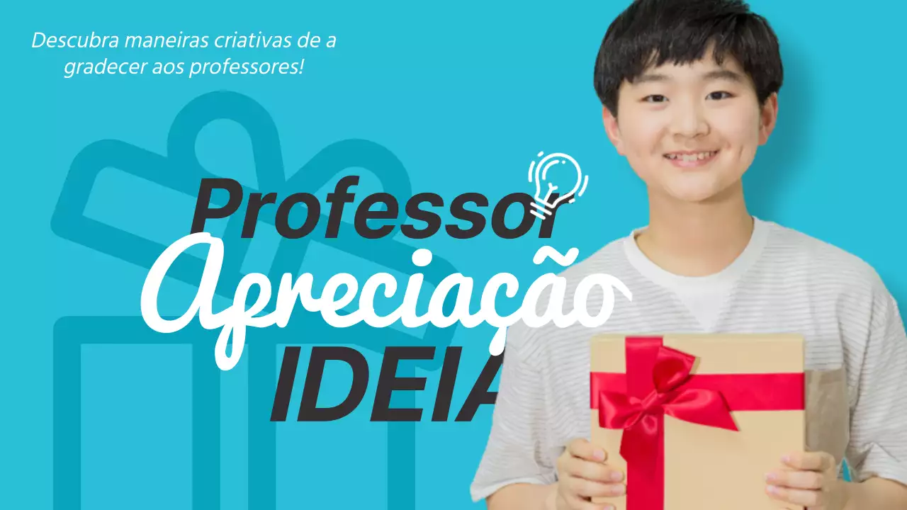 Promover ideias simples de prendas para o Dia do Professor em azul claro