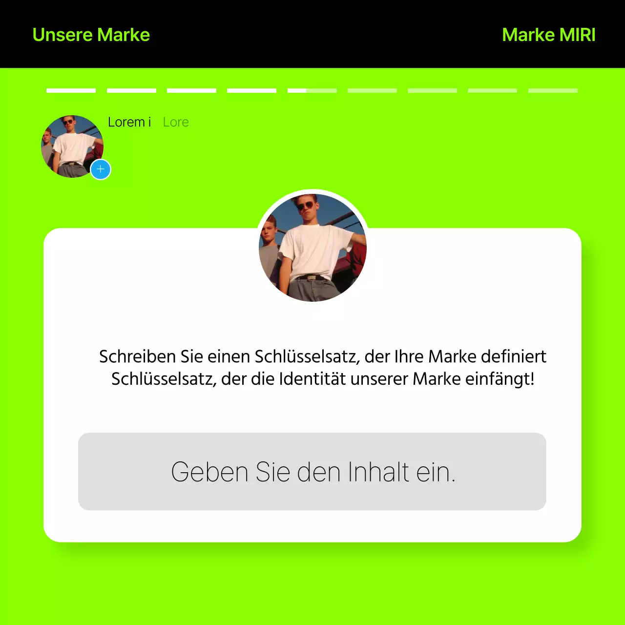 Eine hippe, neon-schwarze Branding-Fibel