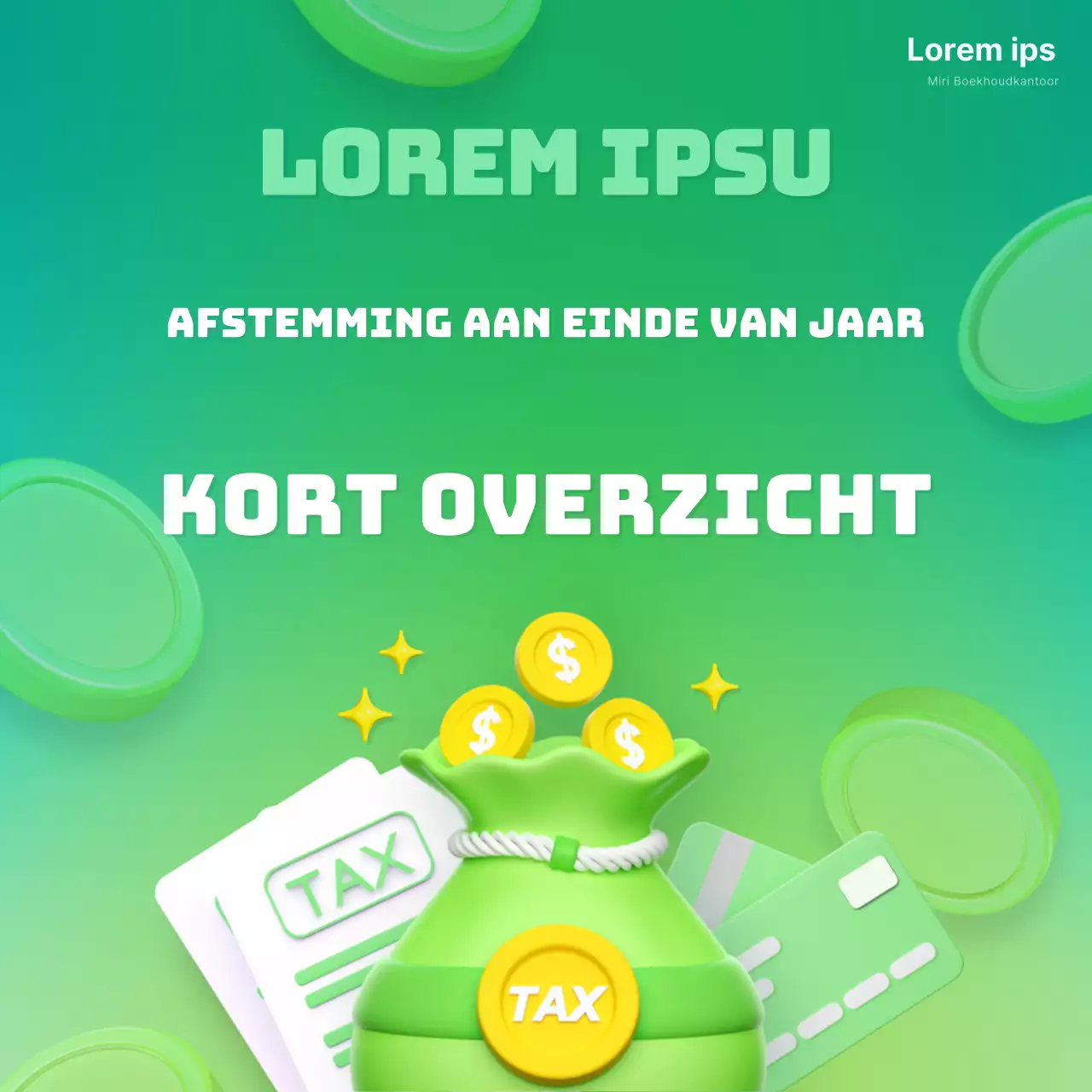 Moderne boekhoudkundige eindejaarsuitleg met groene achtergrond