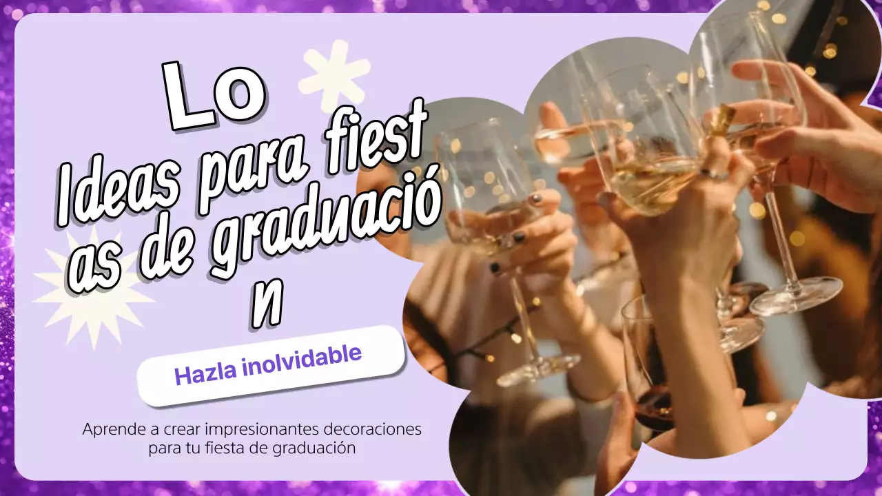 Guía de ideas de graduación DIY de moda en morado y blanco