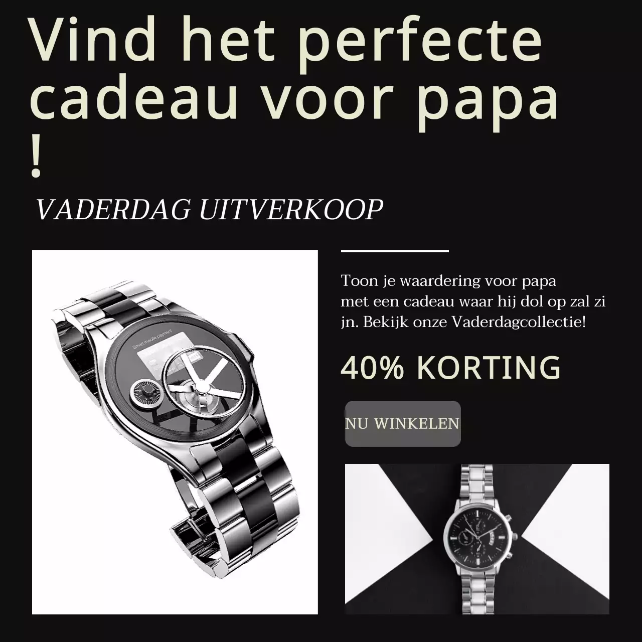 Zwart-wit Minimal Vaderdag Advertentie