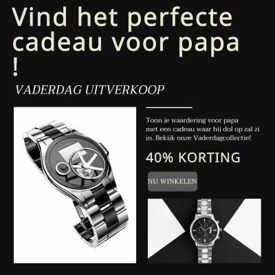 Zwart-wit Minimal Vaderdag Advertentie