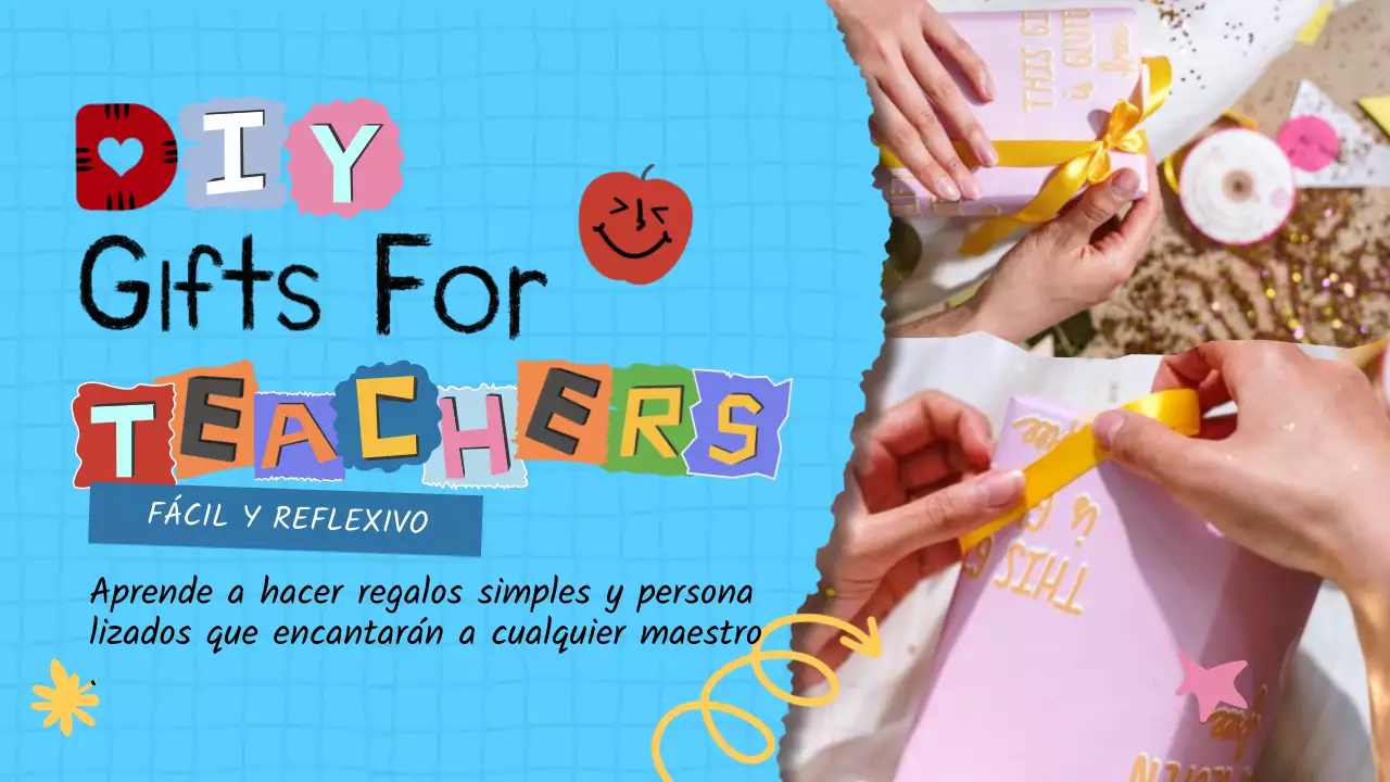 Guía de regalos DIY azules y rosas para profesores