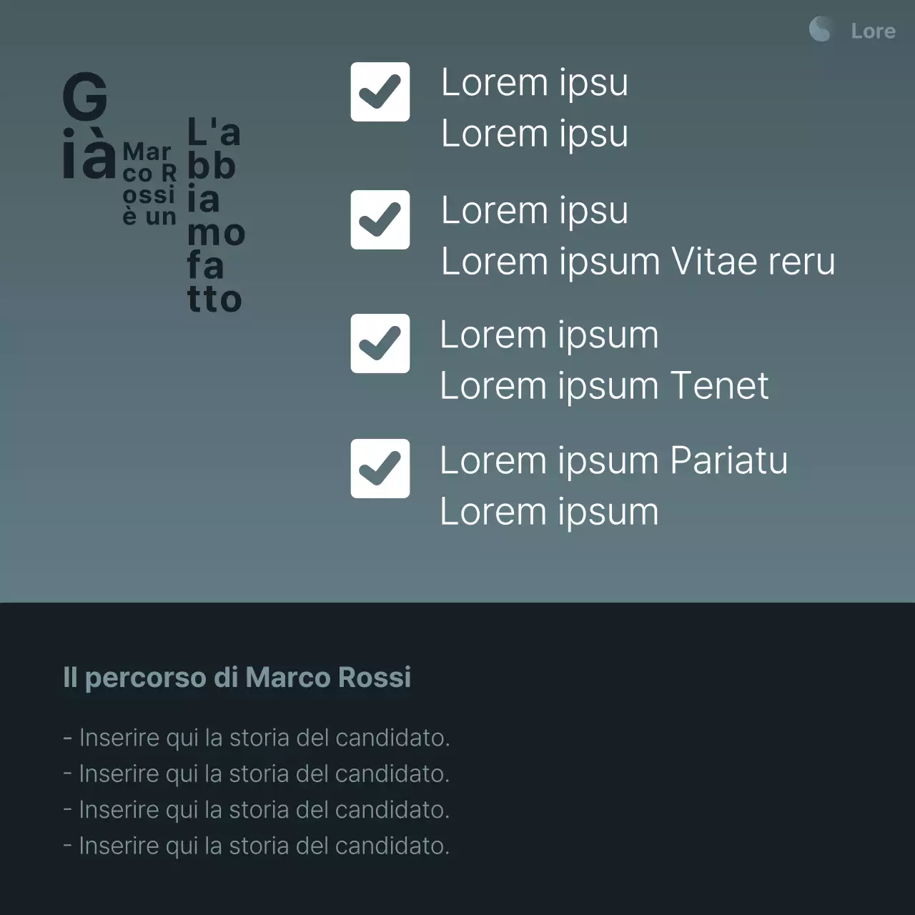Un semplice spot elettorale in bianco e blu
