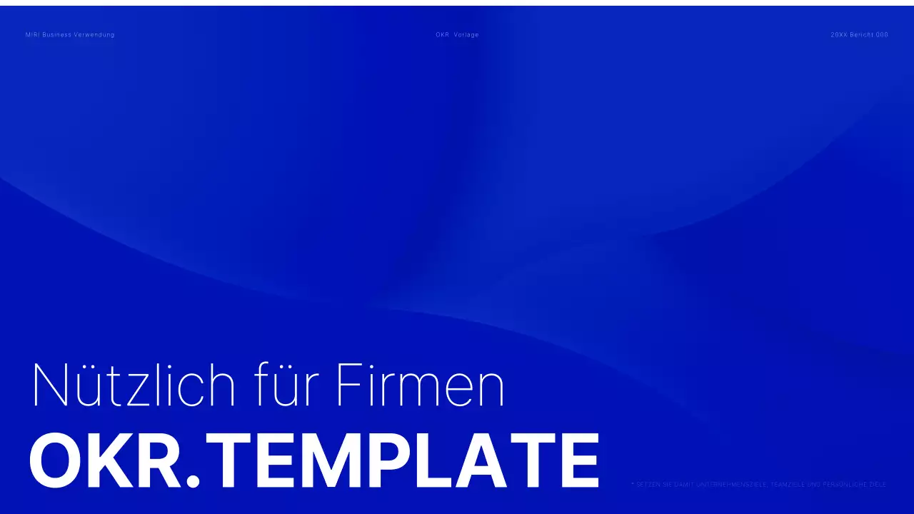 Moderner OKR-Bericht in Blau und Weiß