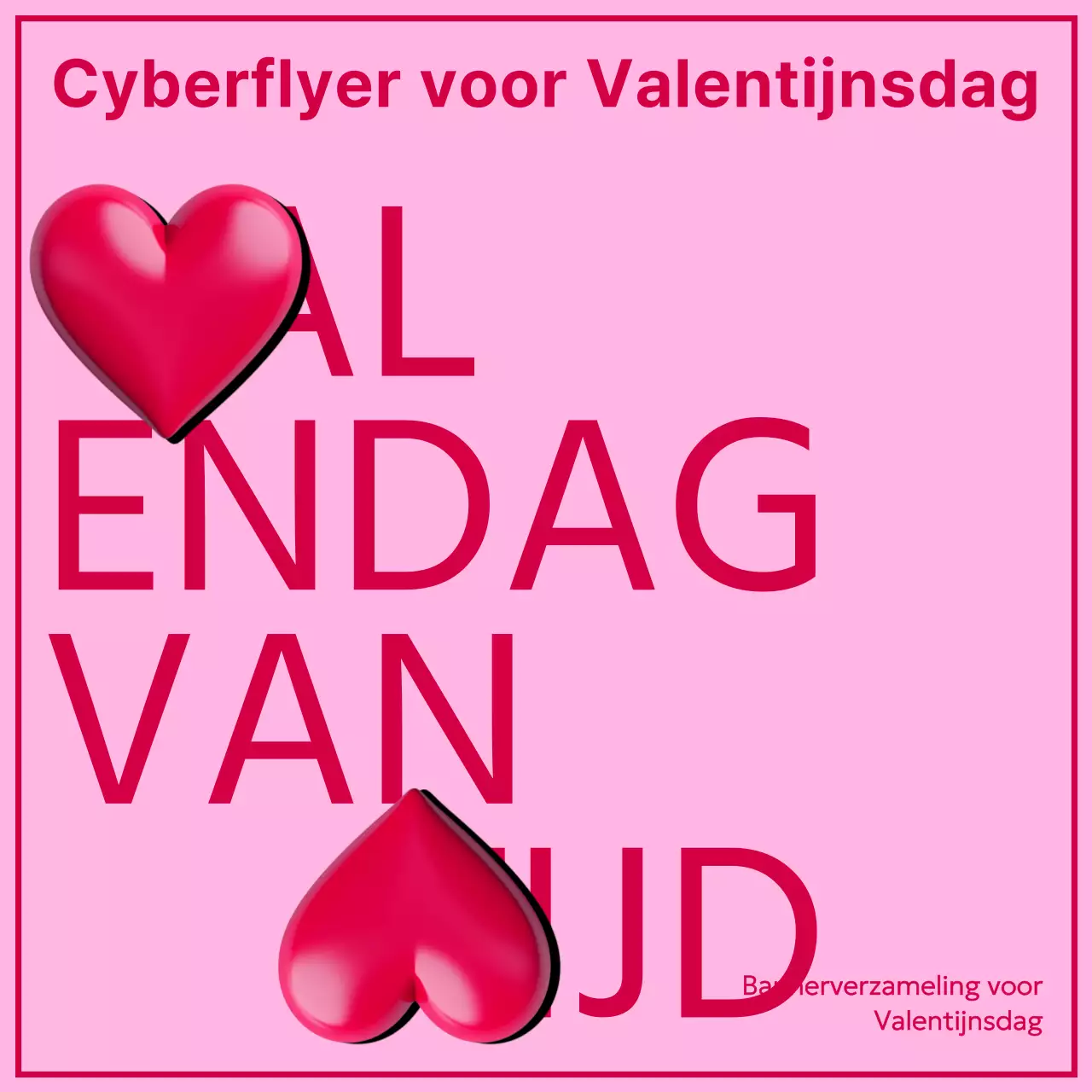 Kitscherige Valentijns flyer in roze