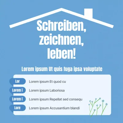 Werben Sie für eine frische, hellblaue Mieterwerbung