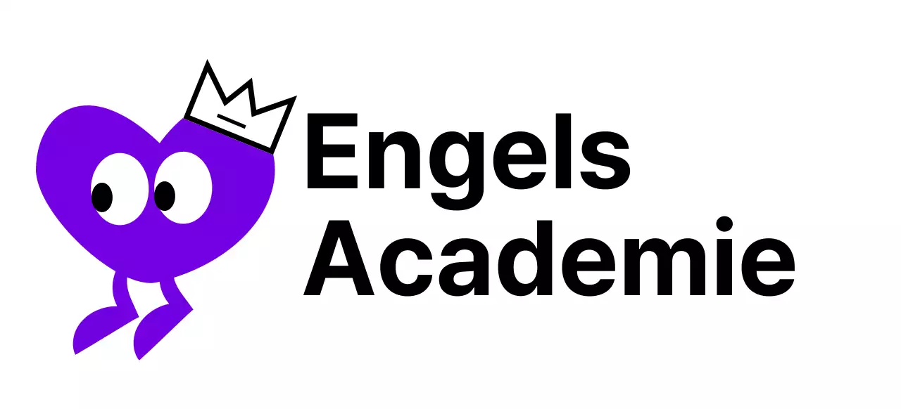 English Academy met een schattig concept met paarse hartkarakters