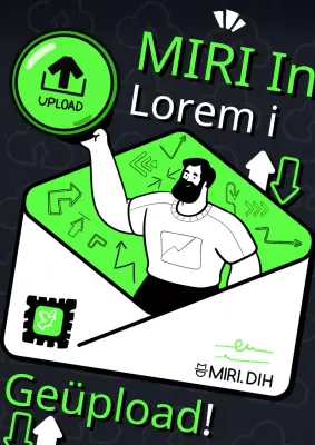 Promoot een nieuwsbrief in pop-artstijl in zwart en chartreuse