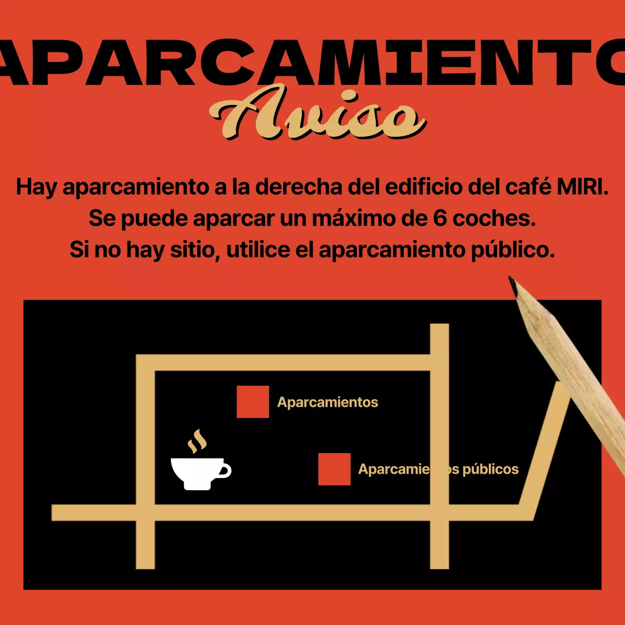 Promover una cafetería de inspiración vintage en amarillo y rojo