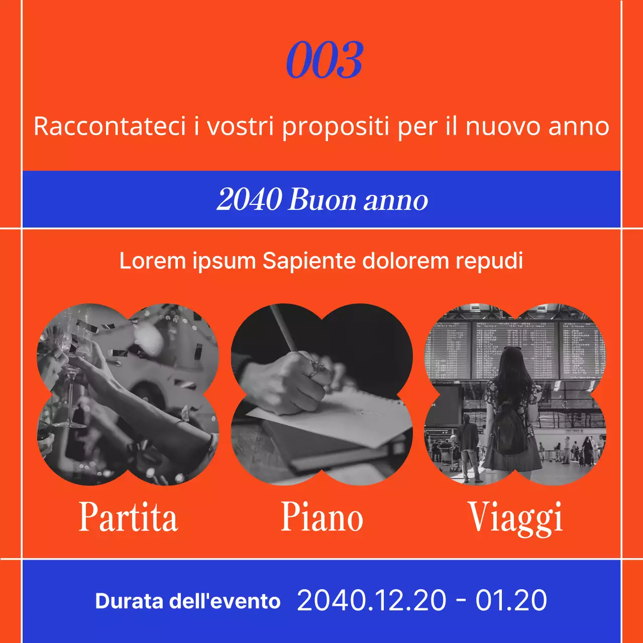 Promuovere un modello di vacanza orientale in rosso e blu