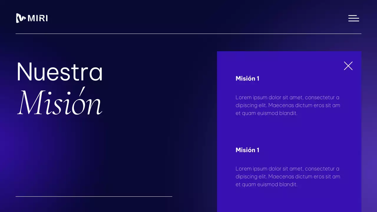 Material de perfil empresarial moderno y profesional en morado y blanco