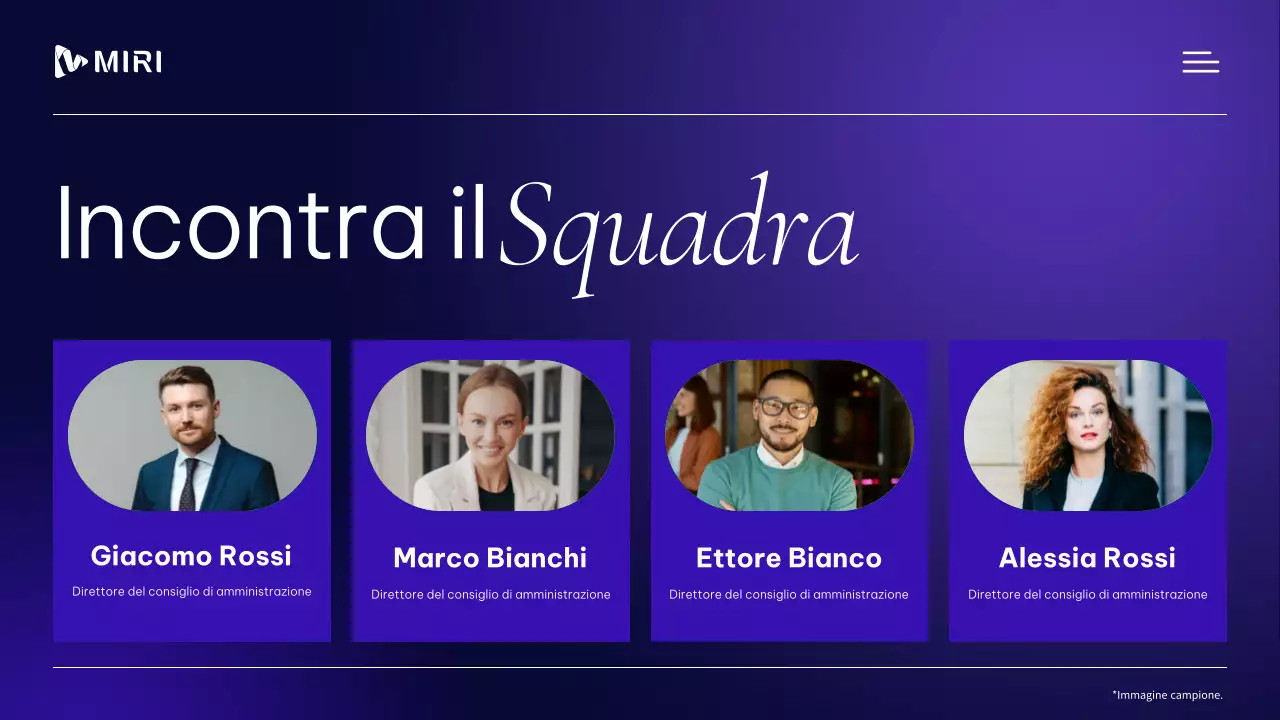 Materiali moderni e professionali per il profilo aziendale in viola e bianco