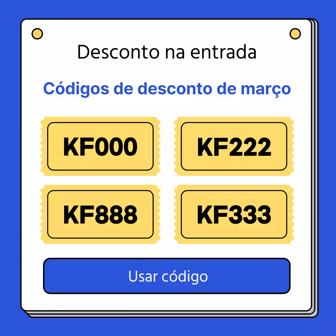 Informações de código simples em azul e amarelo