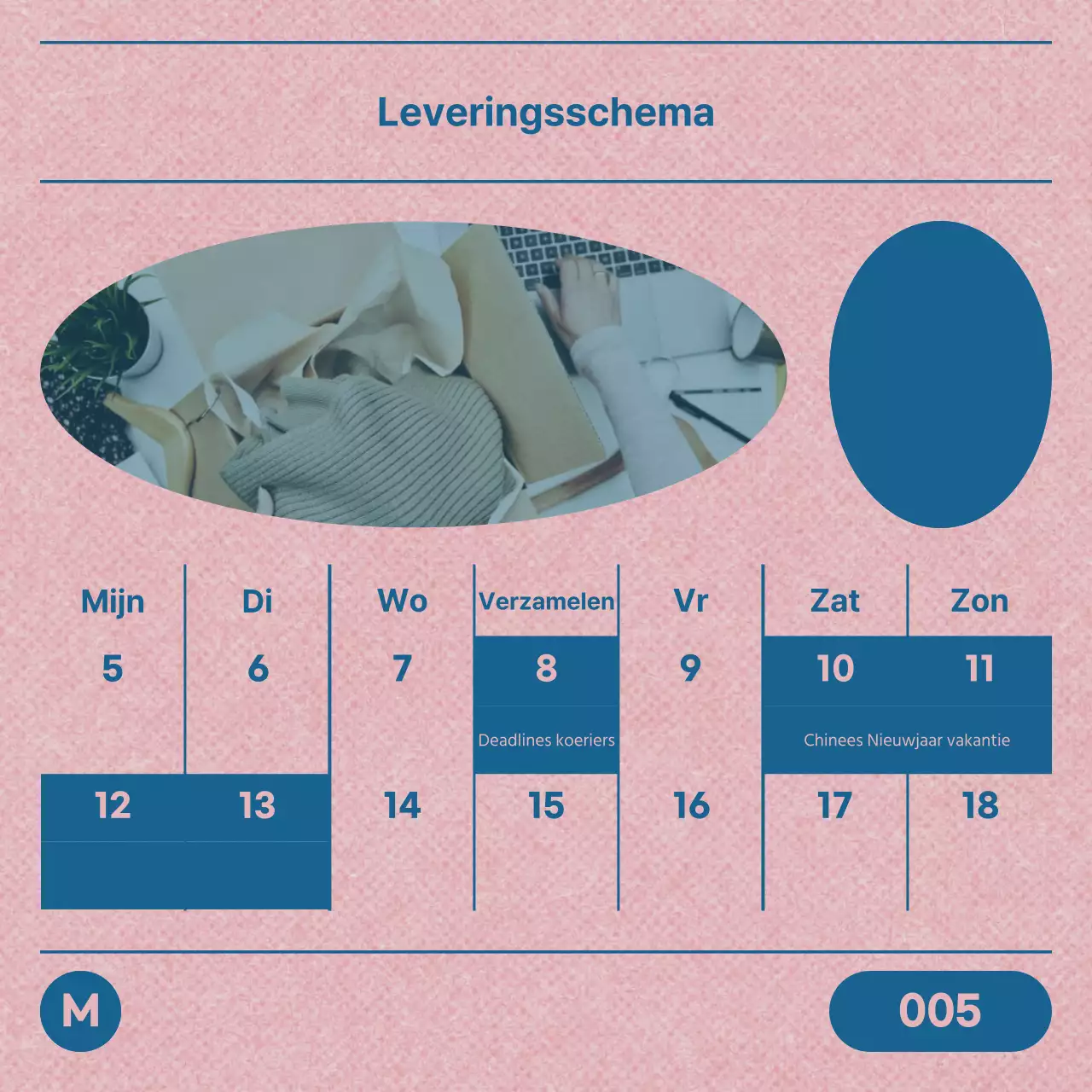 Een trendy merkstatement in roze en blauw