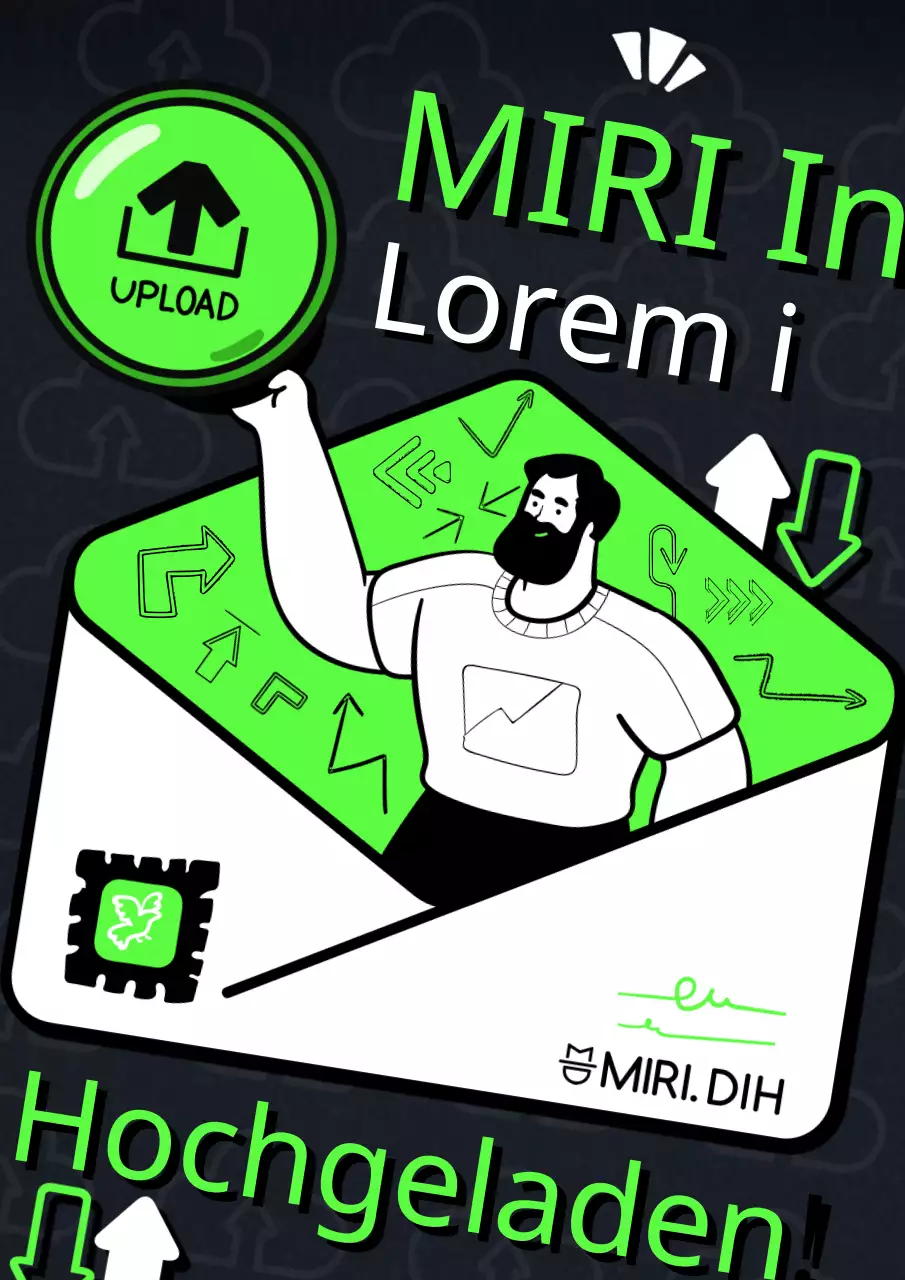 Werbung für einen Newsletter im Pop-Art-Stil in Schwarz und Chartreuse