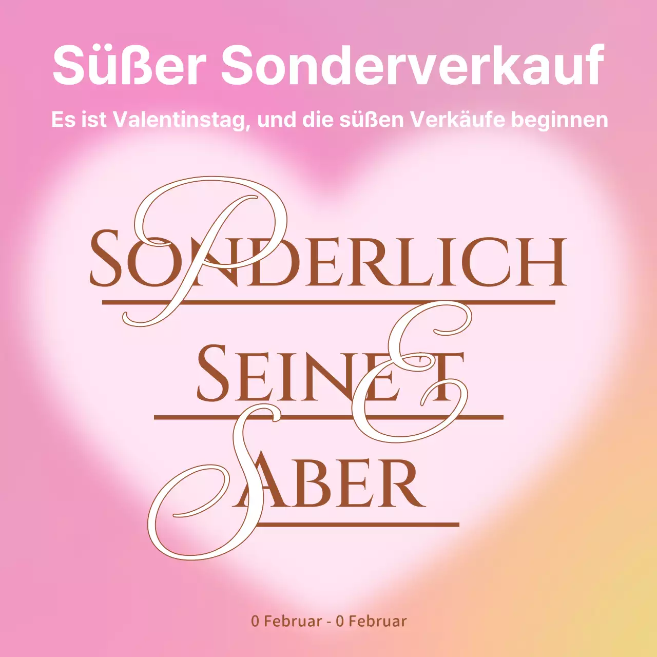 Kitschiger Cyber-Flyer zum Valentinstag in Rosa