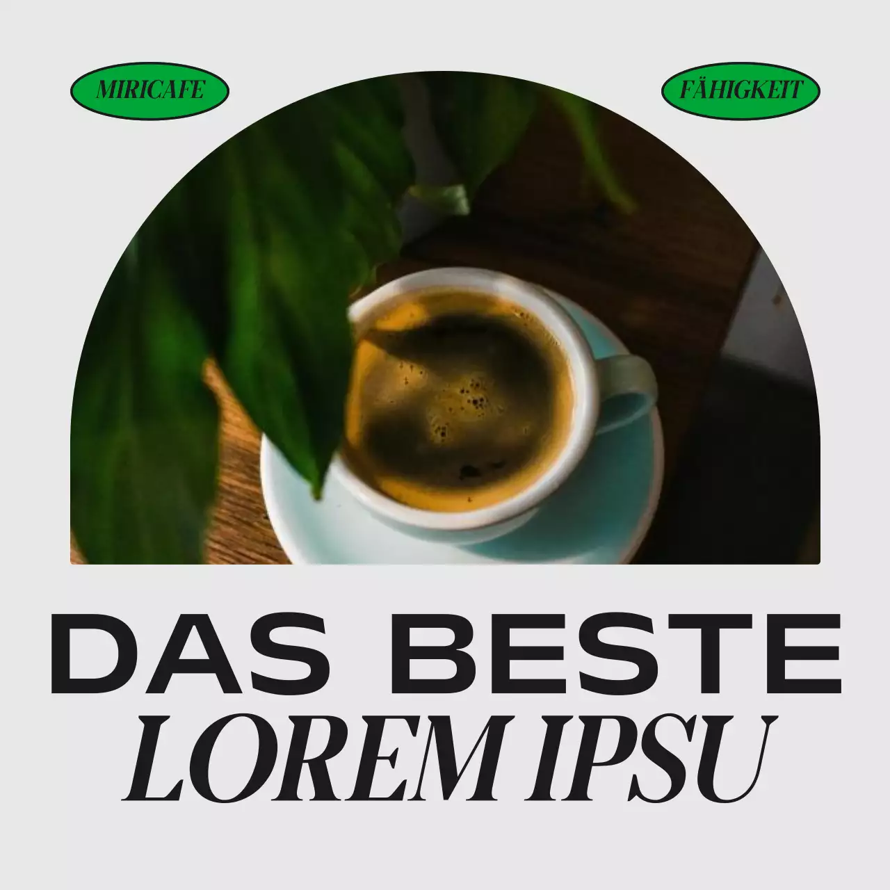 Förderung einer einfachen grün-orangenen Café-Ankündigung