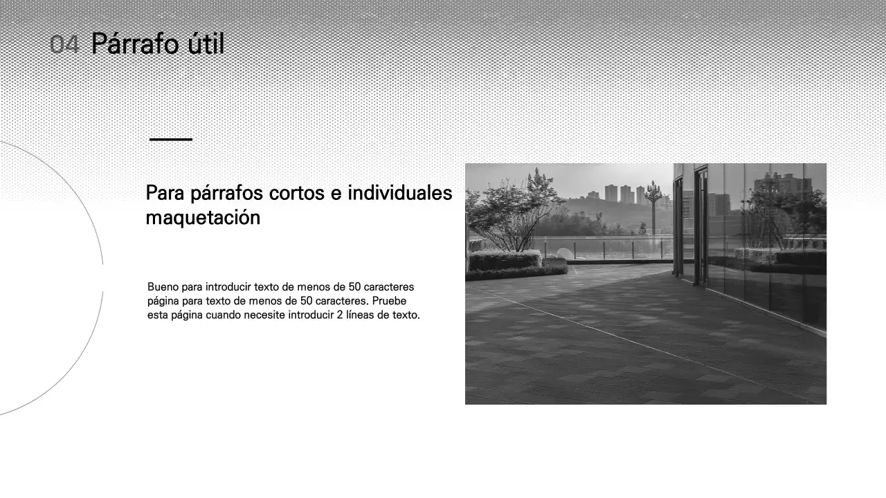 Presentación sencilla en blanco y negro