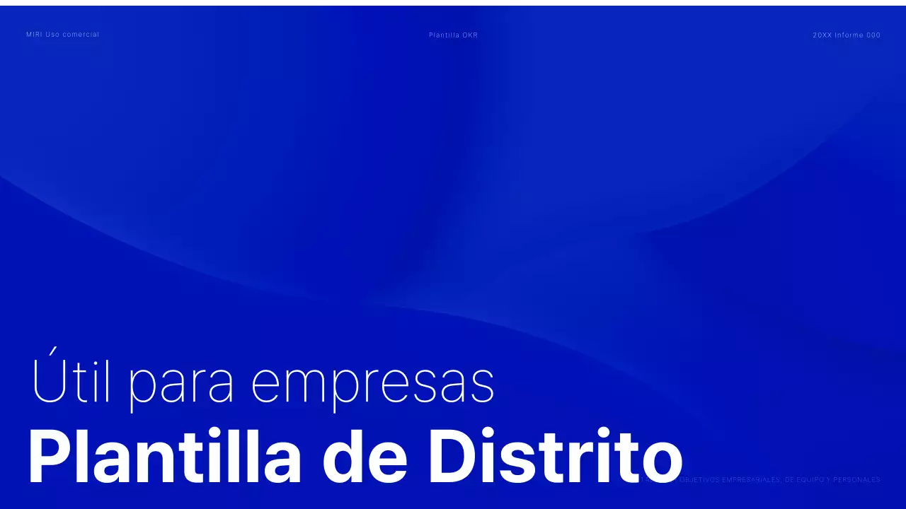 Informe OKR moderno en azul y blanco