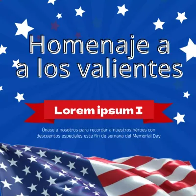 Encantador anuncio de rebajas azul y rojo del Día de los Caídos