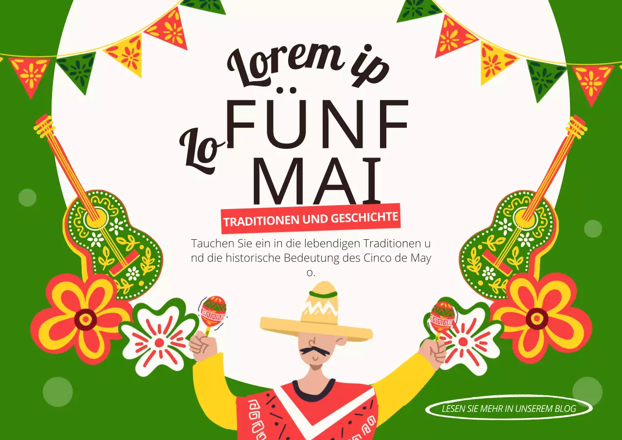 Grün und Weiß Cinco de Mayo Geschichte Blog-Anzeige