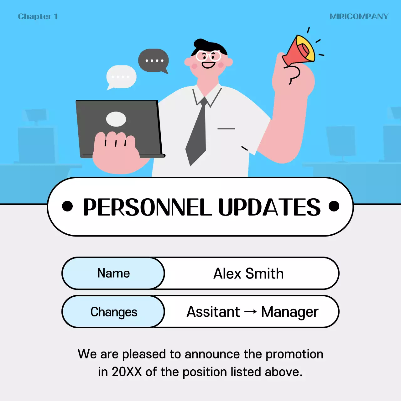 Um anúncio de um ano de RH cinzento e arco-íris