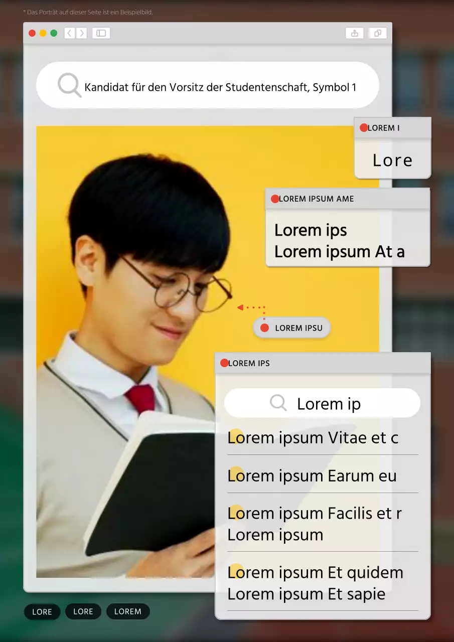 Werbung für eine moderne Studentenregierung in Gelb und Schwarz