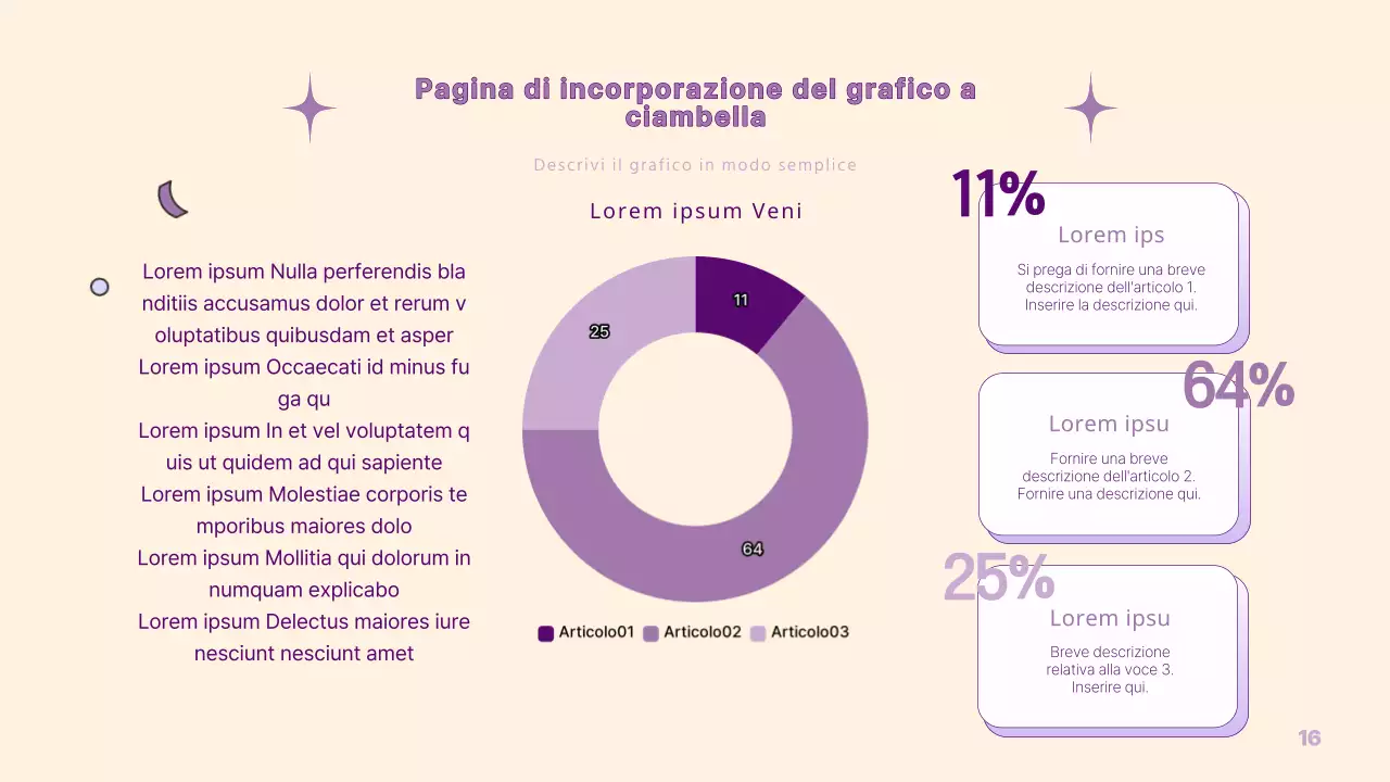 Una semplice presentazione PM in giallo e viola