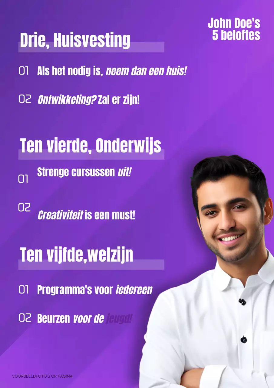 Een eenvoudige paarse algemene verkiezingscampagne