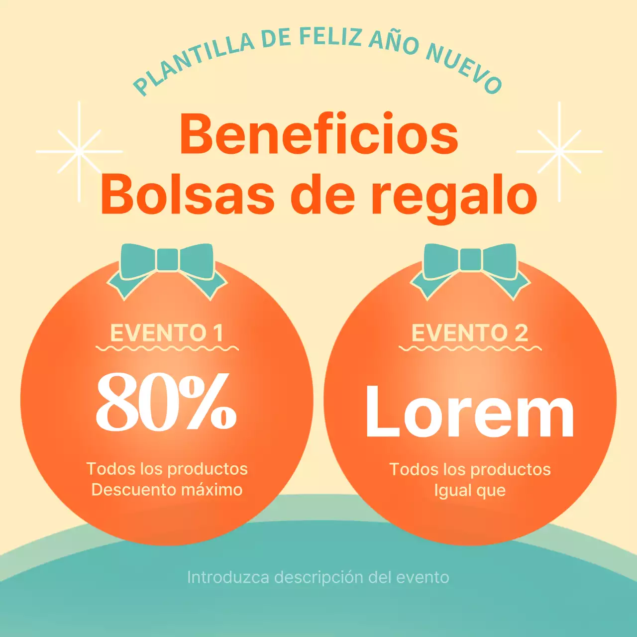 Promueva una plantilla de vacaciones oriental en naranja y menta