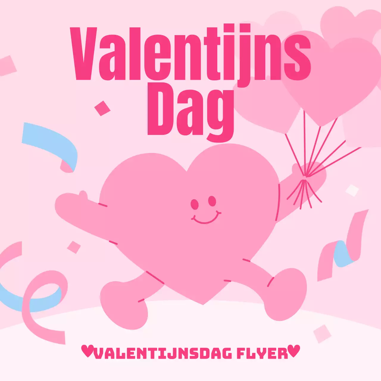Een mooie Valentijnsadvertentie in roze en lichtblauw