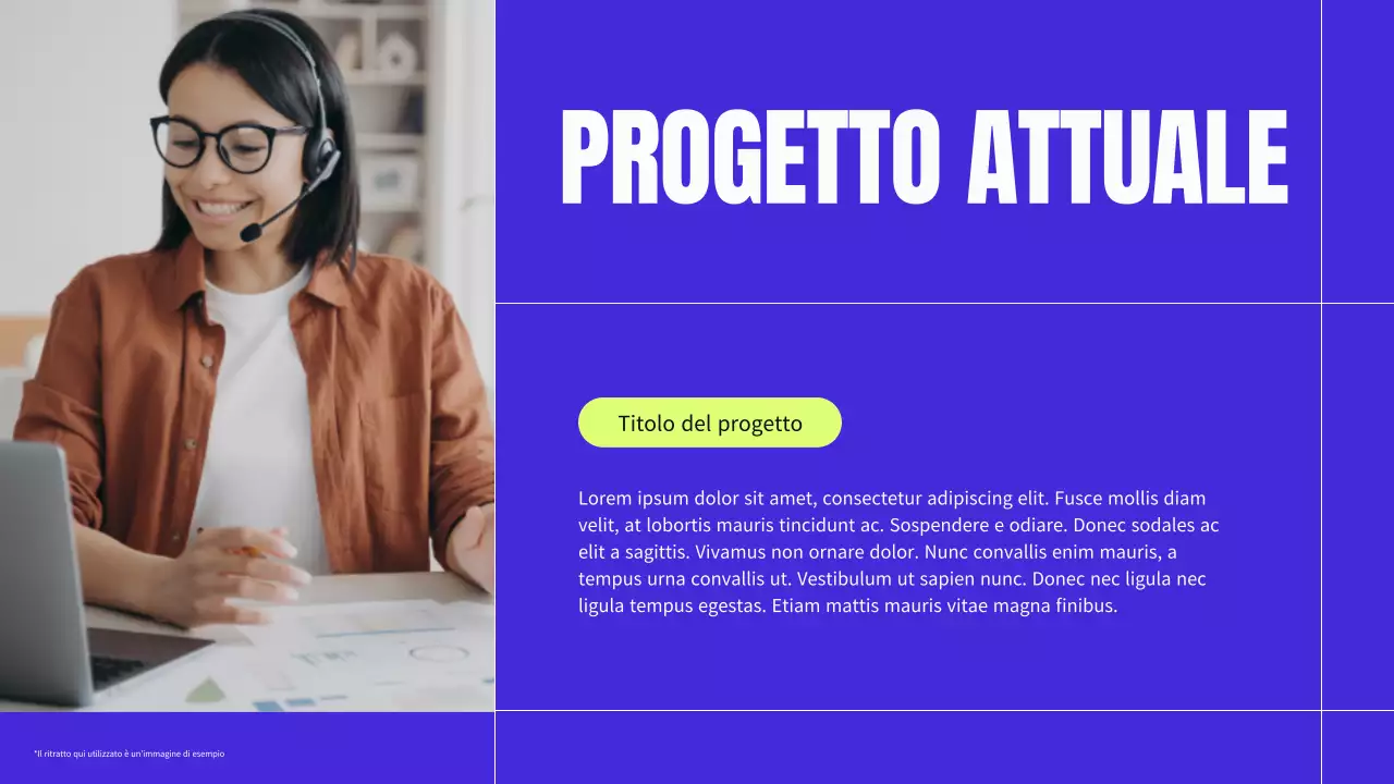 Materiale per il profilo aziendale moderno, blu e neon