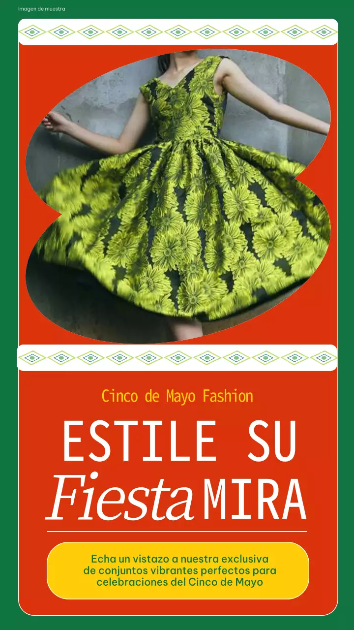 Kitsch naranja y verde Cinco de Mayo Fashion Sale Advertisement