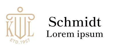 Anwaltskanzlei mit illustriertem Logo und stilvollem Ambiente