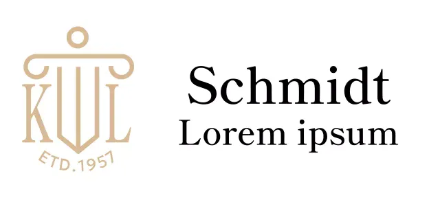 Anwaltskanzlei mit illustriertem Logo und stilvollem Ambiente