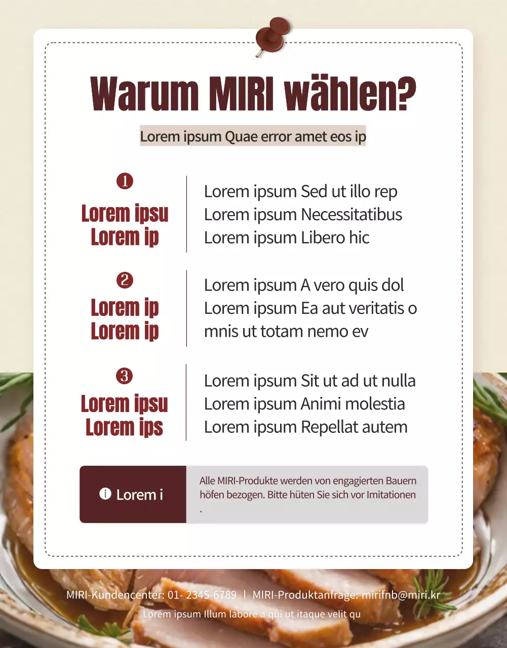 Förderung einer einfachen Ernährung Hühnerbrust in braun und beige