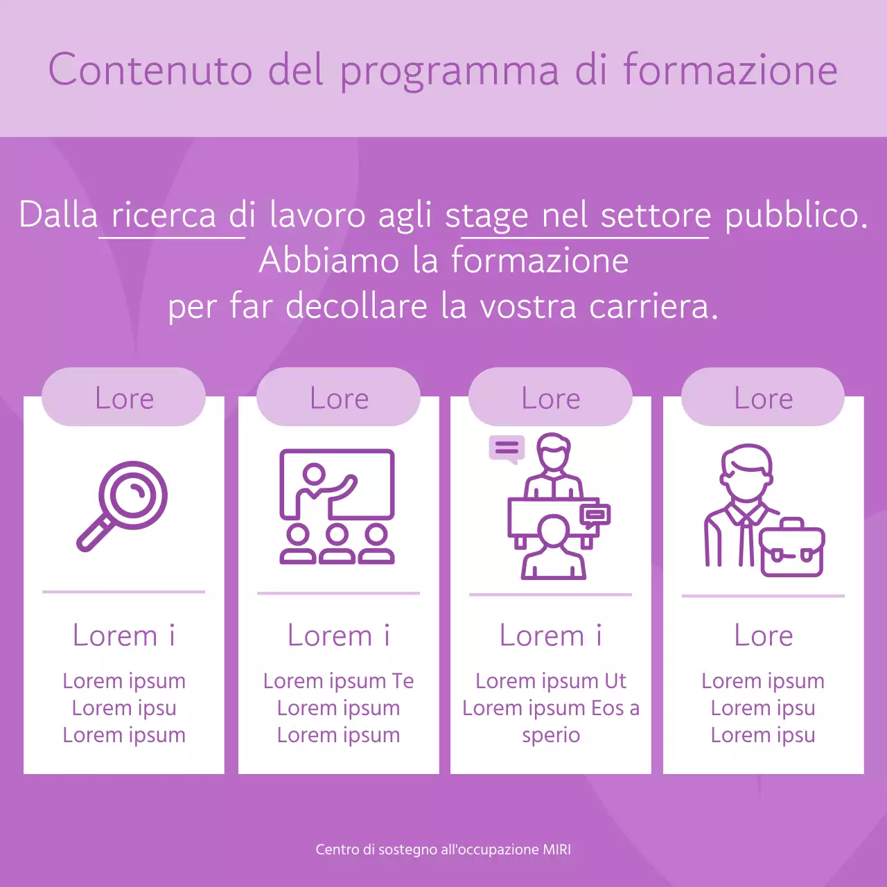 Una semplice proposta viola e malva per un programma di salto di carriera per le donne
